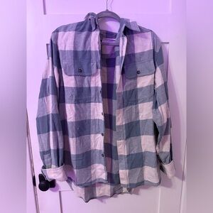Old Navy Blue and White Plaid Button-Up Shirt